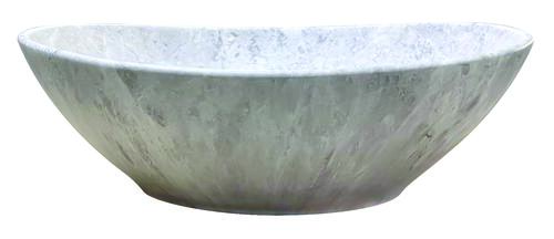 Vasque ovale à poser HANA en céramique 40,5 x 33 x 14 cm - Marbre gris